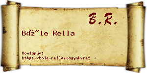 Bőle Rella névjegykártya